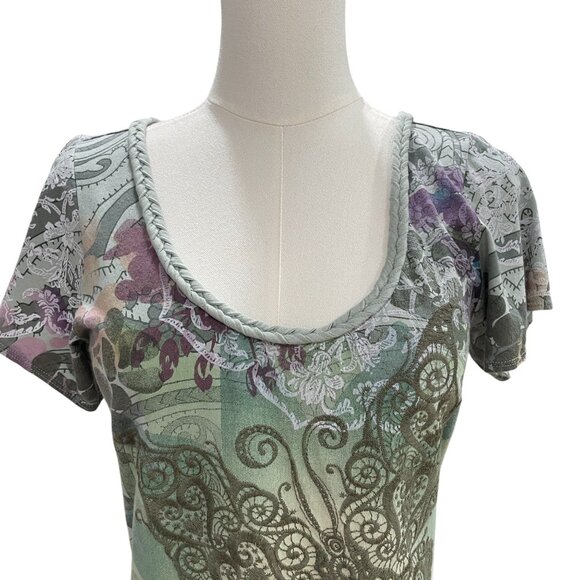 Lucky Brand Butterfly Graphic T Shirt Womens XS Boho Floral Embroidered NWT - Picture 8 of 10